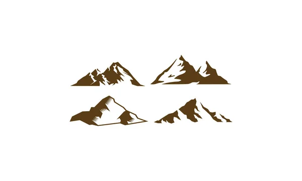 Montaña Colina Superior Vector Icono Logo — Vector de stock