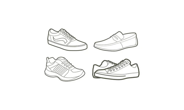 靴ラインアートロゴアイコンベクトル — ストックベクタ