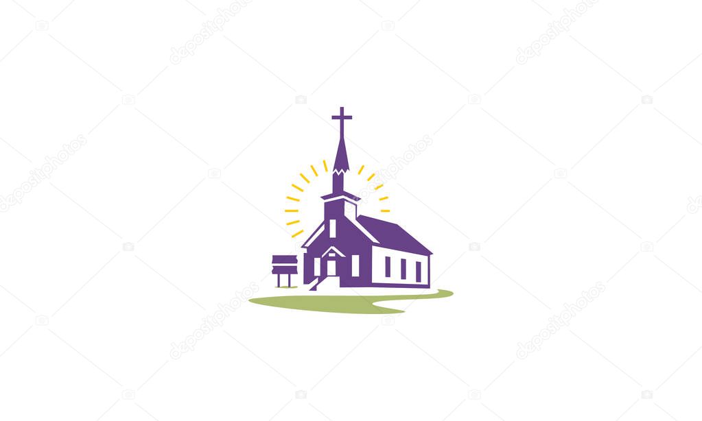 cross church religious logo vector icon