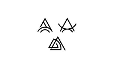 soyut üçgen logo vektör simgesi