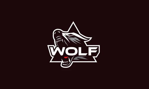 Wolf Head Esport Logo Vector Icon — Stock Vector