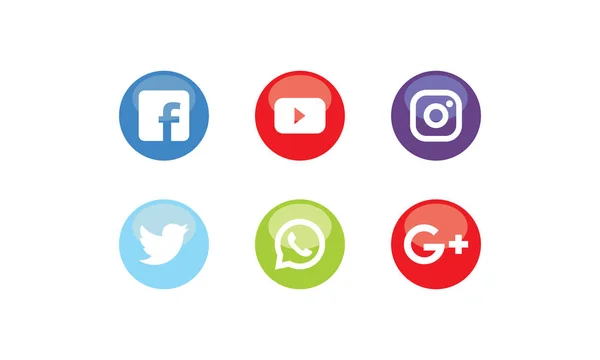 Sociala Medier Logotyp Vektor Ikon — Stock vektor