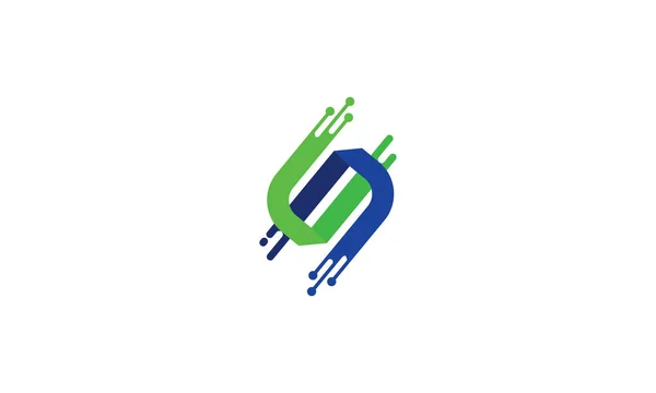 Abstrakte Initiale Logo Vektor Symbol Technologie — Stockvektor