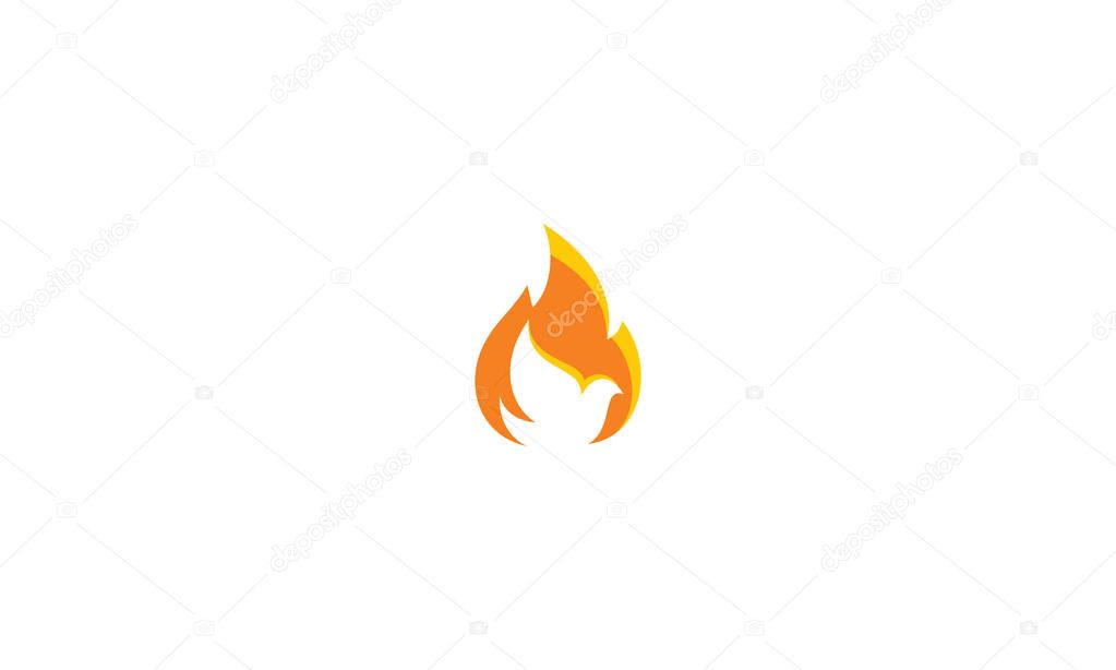Dove fire logo vector icon