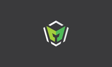 M initial geometry logo icon vector digital technology