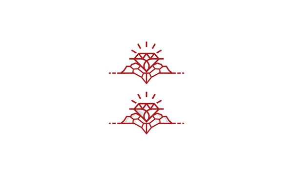 Διαμάντι Γραμμικό Εικονίδιο Διανυσματικό Λογότυπο — Διανυσματικό Αρχείο