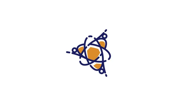 Tecnologia Vetor Ícone Logotipo Nêutrons Humano — Vetor de Stock