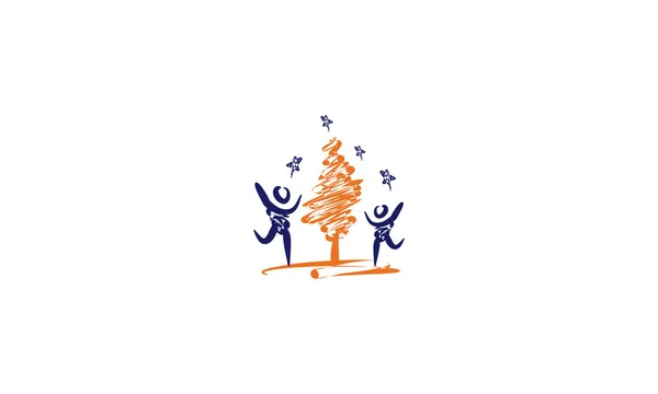 Happy Kids Logo Pictogram Vector — Stockvector