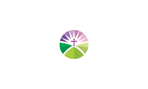 Kruis Religieuze Logo Pictogram Vector — Stockvector