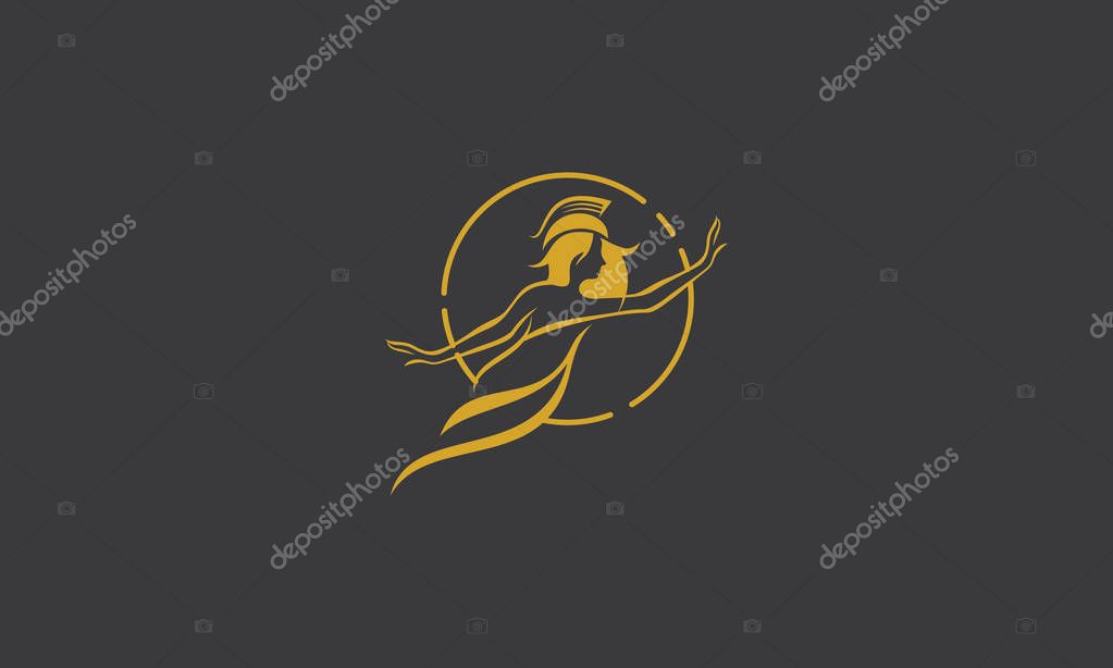 Ancient Greek goddess logo icon vector