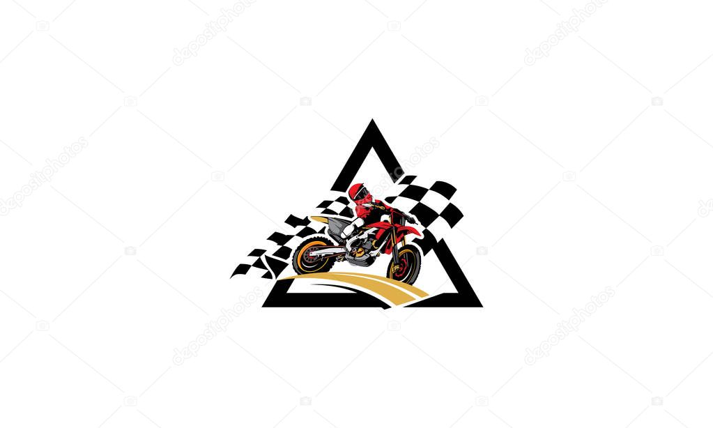 Motocross logo icon vector