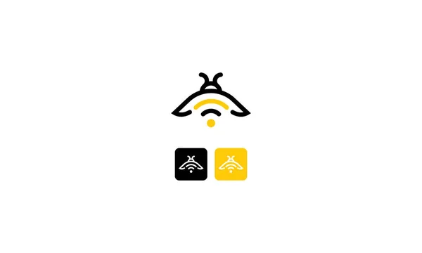 Bee Lijn Art Logo Pictogram Vector — Stockvector