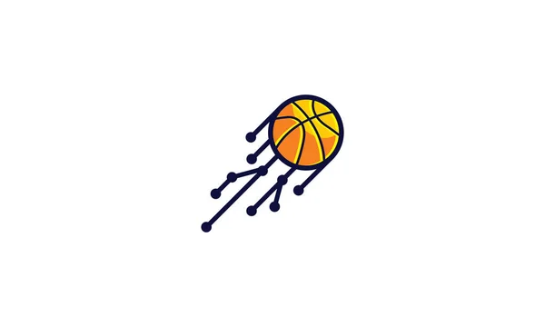 Koszykówka Logo Ikona Technologia Wektor — Wektor stockowy