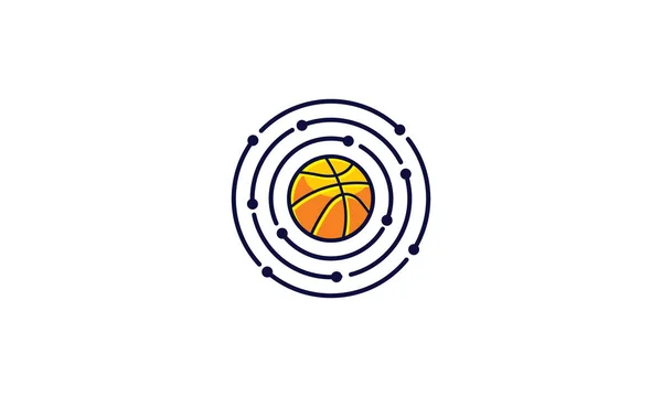 Koszykówka Logo Ikona Technologia Wektor — Wektor stockowy