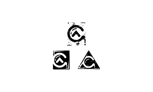 Abstract Driehoek Inkt Logo Vector Pictogram — Stockvector