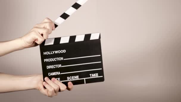 Clapperboard a white background — Stock Video