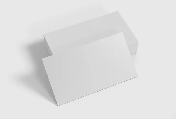 Modelos Branco Cartões Visita Brancos Renderização — Fotografia de Stock