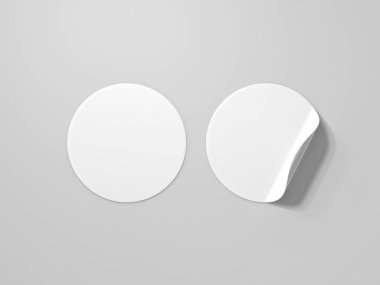 Boş kıvrılmış etiket maket. 3d render