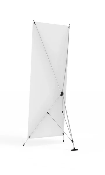 Banner lateral trasero expositor x-stands aislado sobre fondo blanco . — Foto de Stock