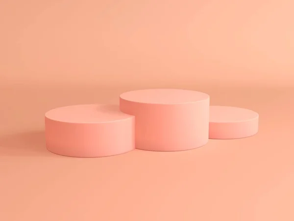Soporte de Producto Pastel Rosa. Representación 3D. Soporte de producto en blanco . — Foto de Stock