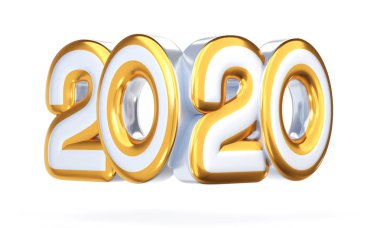 2020 sembolü, beyaz arkaplanda izole edilmiş simge veya düğme, repres