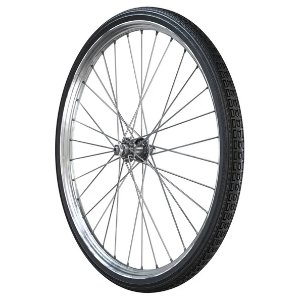 Roue de vélo fermer isolé sur fond blanc. Rendement 3d Images De Stock Libres De Droits