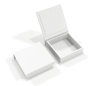 White blank cardboard box isolated on white background. Mock up  clipart