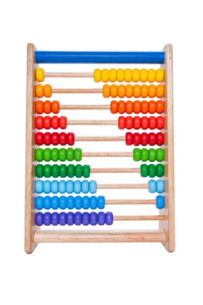 Houten abacus op witte achtergrond — Stockfoto