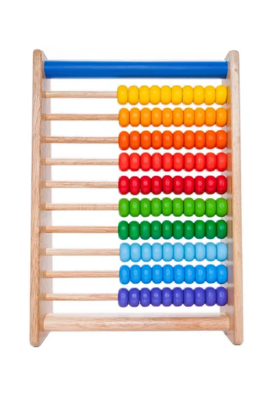 Houten abacus op witte achtergrond — Stockfoto