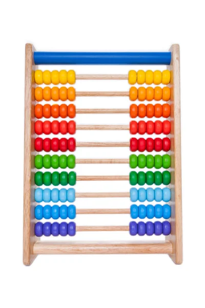 Houten abacus op witte achtergrond — Stockfoto