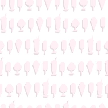 Dondurmalar soluk pembe vektör dikişsiz desen.