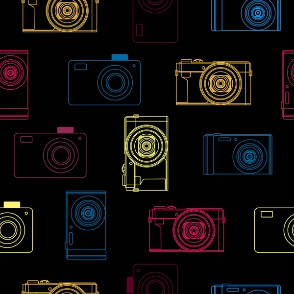 Πολύχρωμες Φωτογραφικές Μηχανές Φωτογραφίας Χωρίς Ραφές — Διανυσματικό Αρχείο