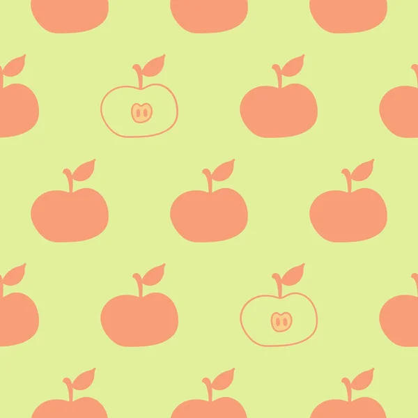 Яблуко Вектор Безшовний Візерунок — стоковий вектор