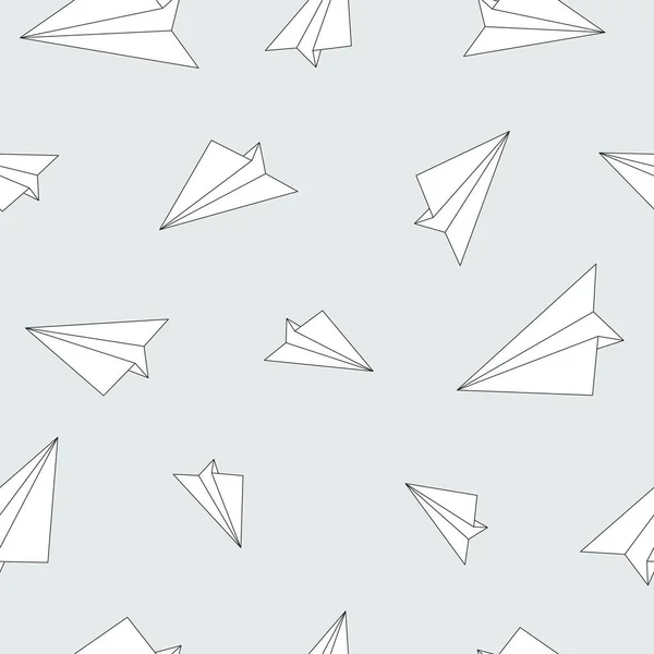 紙飛行機ベクトルシームレスパターン — ストックベクタ