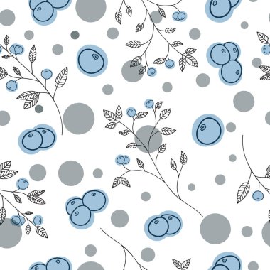 Yaban mersini izole vektör dikişsiz desen