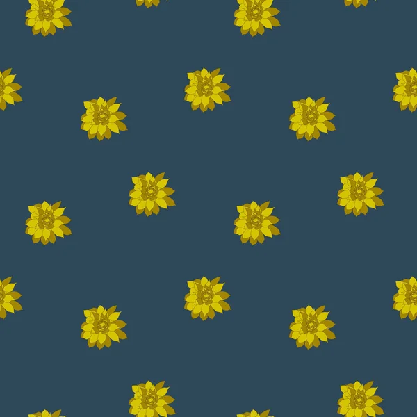 Sárga Succulents Vektor Varrat Nélküli Minta — Stock Vector