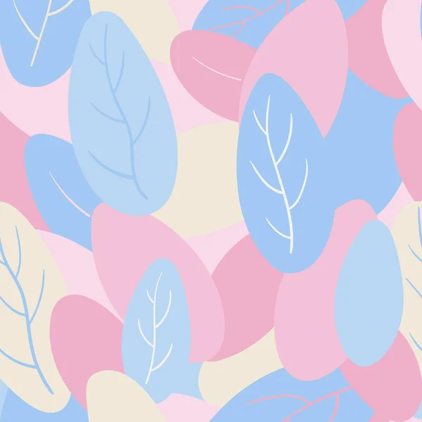 Голубые Розовые Бежевые Листья — стоковый вектор