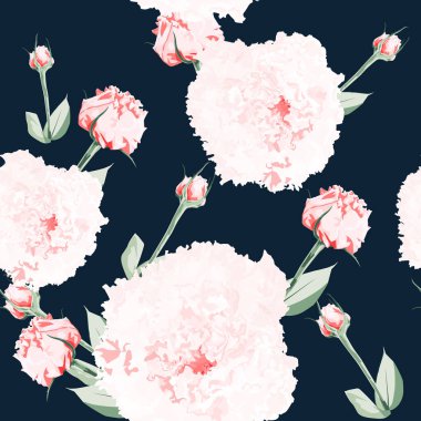 Vektör suluboya tarzı pembe eustoma Dikişsiz desen. Çiçek İllüstrasyonu. Vintage. Hediye paketleme kağıdı için kullanılabilir, Sevgililer Günü, doğum günü, anneler günü ve benzeri arka plan. 