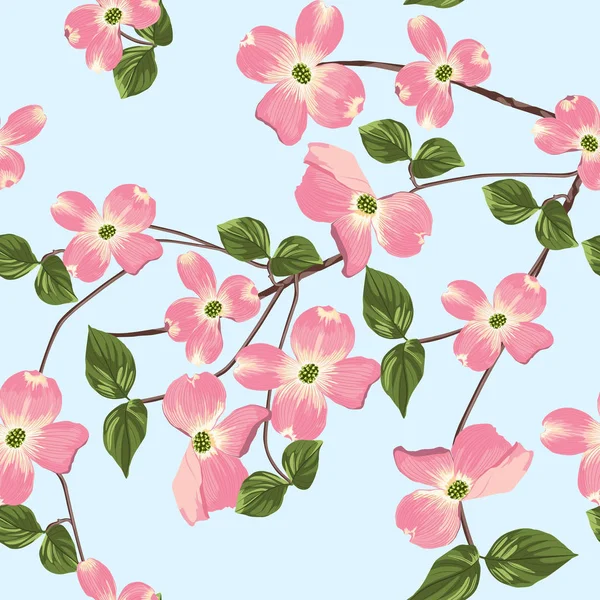 Primavera Outono Flores Sem Costura Padrão Estilo Aquarela Floral Fundo — Vetor de Stock