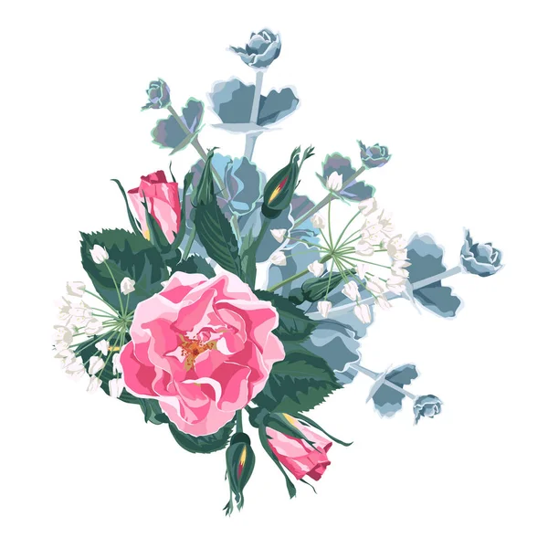 Peinture Tropicale Été Motif Vectoriel Avec Des Roses — Image vectorielle