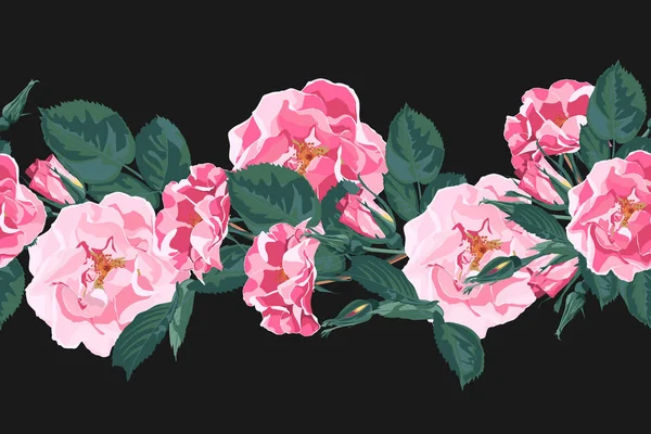 Patrón Vectorial Pintura Tropical Verano Con Rosas — Foto de stock gratuita