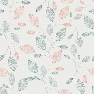 Renkli sonbahar hattı yaprakları ile dikişsiz desen. Vektör çizimi.