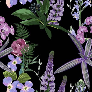 güzel çiçekler desen arka plan vektör illüstrasyon