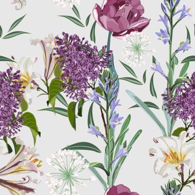 güzel çiçekler desen arka plan vektör illüstrasyon