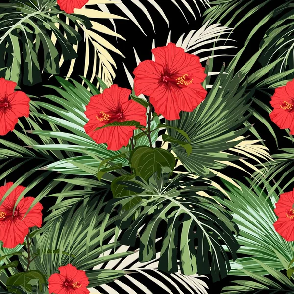 Vector Ilustración Fondo Hermoso Patrón Floral Tropical Verano — Vector de stock