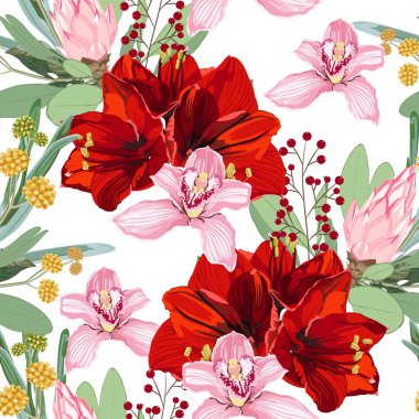 güzel çiçekler desen arka plan vektör illüstrasyon