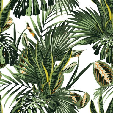 güzel yaz tropikal çiçek desen arka plan vektör illüstrasyon