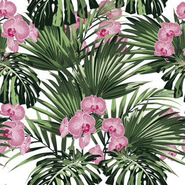güzel yaz tropikal çiçek desen arka plan vektör illüstrasyon
