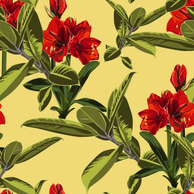 güzel yaz tropikal çiçek desen arka plan vektör illüstrasyon