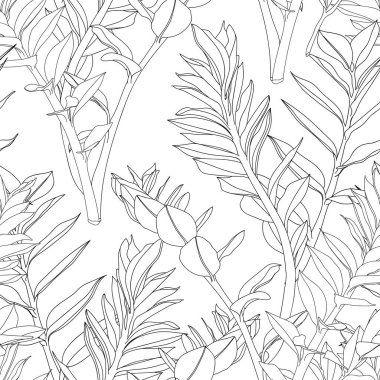 güzel yaz tropikal çiçek desen arka plan vektör illüstrasyon